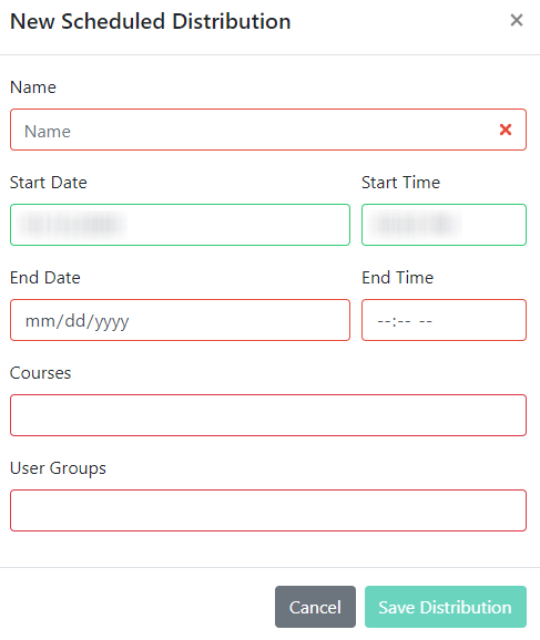 New Scheduled Distribution Window